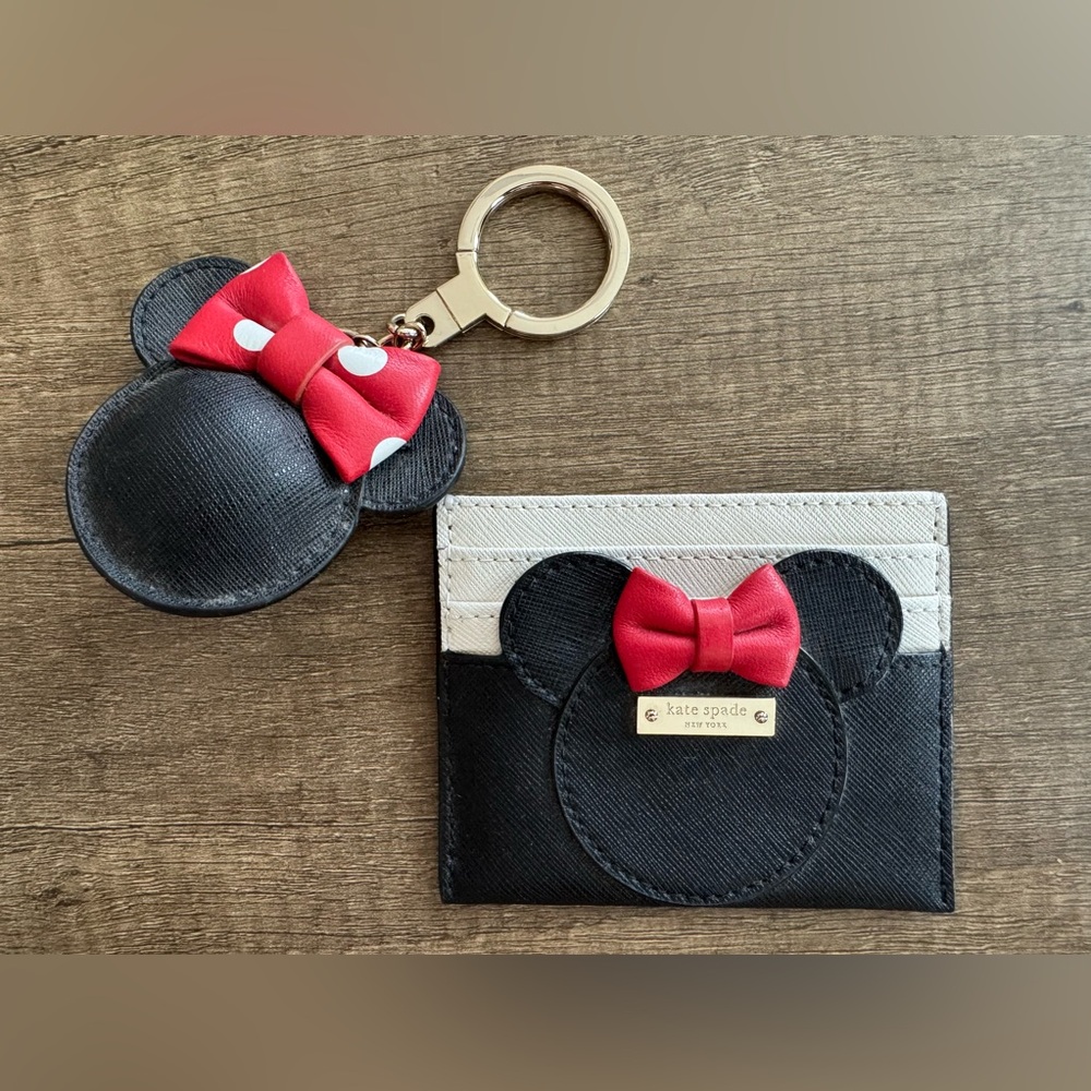 Disney X Kate Spade Minnie Mouse Card Holder & Keychain Fob
